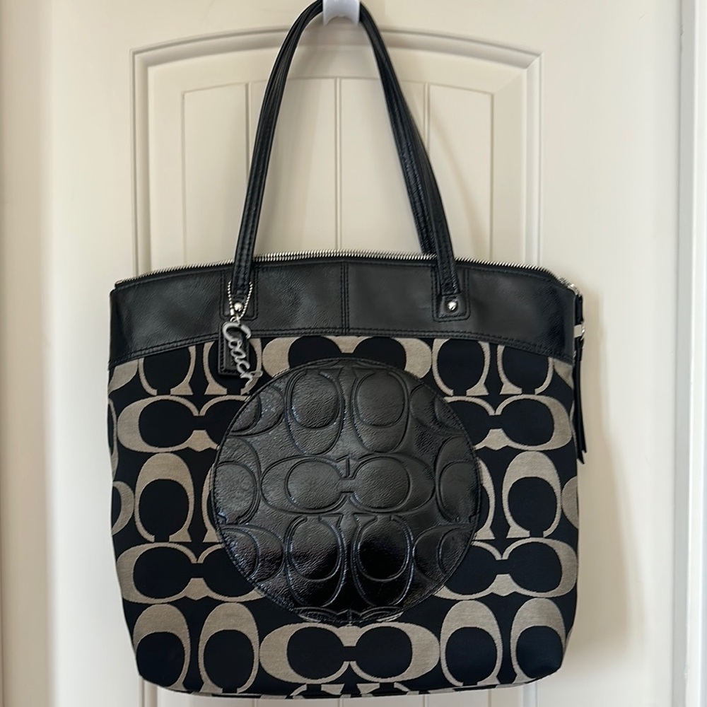 Black and Cream Designer Tote Bag
